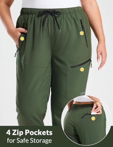 baleaf Women's Plus Size Hiking Pants Lightweight Quick Dry Water Resistant