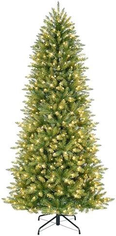 Puleo International 6.5ft Pre-Lit Slim Fraser Fir Artificial Christmas Tree