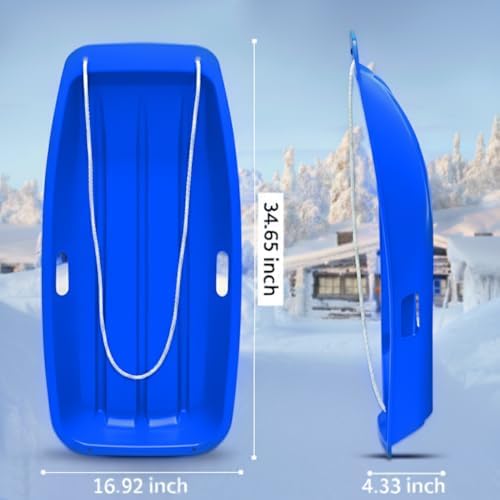 2-Person Sled for| 35" All-Season Toboggan | Reinforced Structure | High Weight Capacity | for Snow, Beach & Park