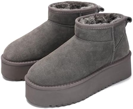 Project Cloud 100% Genuine Leather Ankle Boots for Women Platform Boots