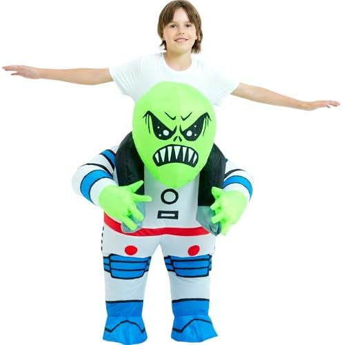 One Casa Inflatable Alien Costume for Kids,Blow Up Halloween Suit