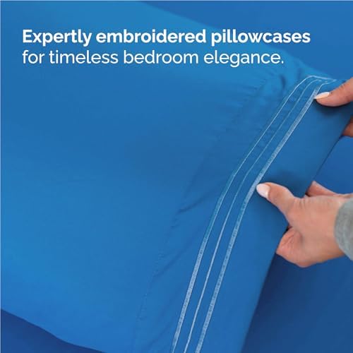 Full Size 4 Piece Sheet Set - Breathable & Cooling Sheets - Royal Blue