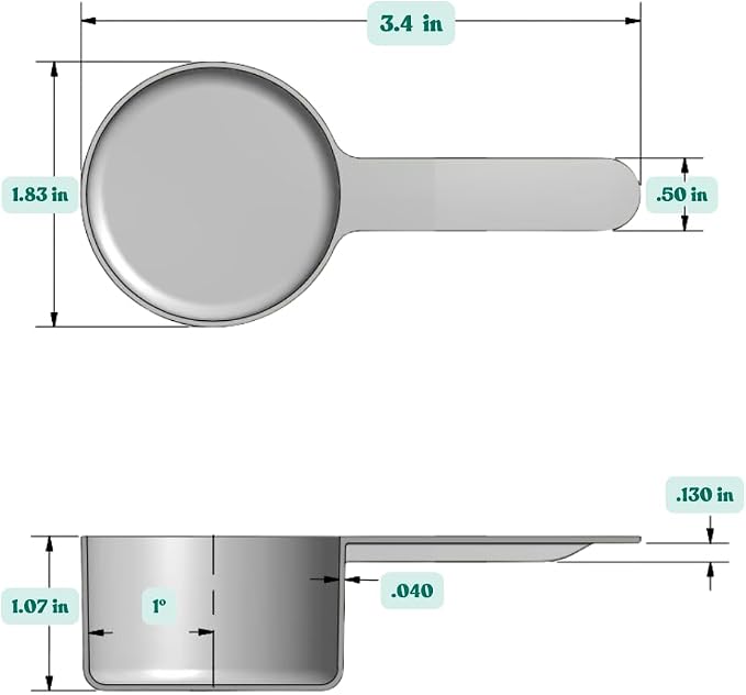 8 Teaspoon (39 mL | 1.32 Oz.) Short Handle Plastic Measuring Scoop for Coffee, Protein Powder, Spices, Grains, Dry Goods – Food-Grade BPA-Free (Pack of 10)