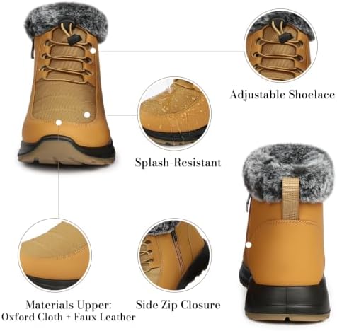 Waterproof Winter Boots For Women: Faux Fur Lined Side Zip Booties