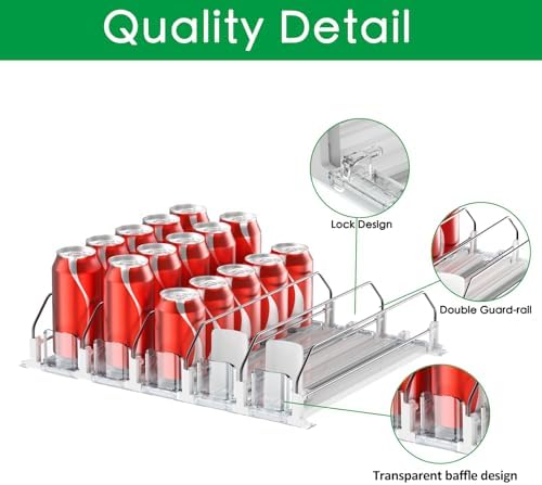 SZNLZQ Drink Organizer for Fridge,Holds 30 Cans