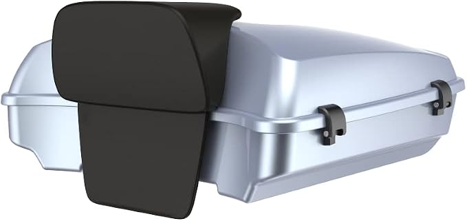 Advanblack 2024 Road Glide Razor Tour Trunk Pack Compatible with Road King FLHR Street Glide FLHX Road Electra Glide 2014-2025 Mounting Rack, Backrest & Stitching Liners (Atlas Silver Metallic)