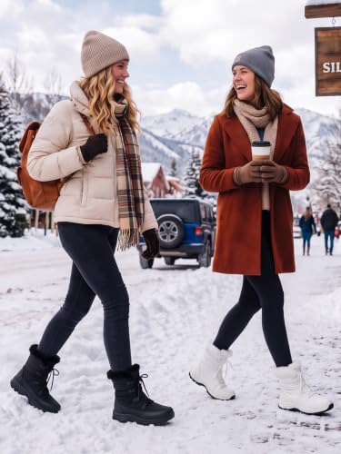 TEMOFON Womens Snow Boots Winter: Water Resistant Fur Lined Outdoor Booties