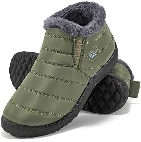 Alicegana Snow Boots for Women Winter: Warm Fur Lined Ankle Booties Comfortable Waterproof Slip On Lightweight Womens Boots