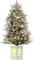3ft Pre-Lit Artificial Mini Christmas Tree, 78 LED Lights, 8 Lighting Modes