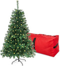 4FT Pre-Lit Green Small Christmas Tree 450 PVC Branch 150 Warm Lights