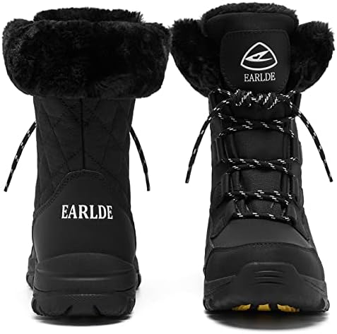 EARLDE Women's Snow Boots Waterproof Mid-Calf Winter Boots
