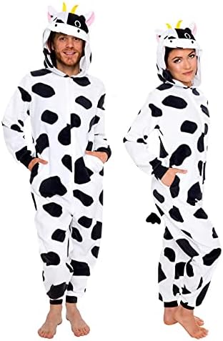 Funziez! Slim Fit Adult Onesie - Animal Costume - Plush Unisex Halloween One Piece Cosplay Suit for Women and Men