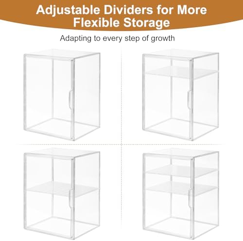ERTIUANIO Baby Bottle Organizer – 3 Tier Bottle Storage Organizer Baby for Nipples, Pump Parts, Food Jars – Clear Acrylic Bottle Station Organizer for Countertop and Kitchen, Gifts for New Mom