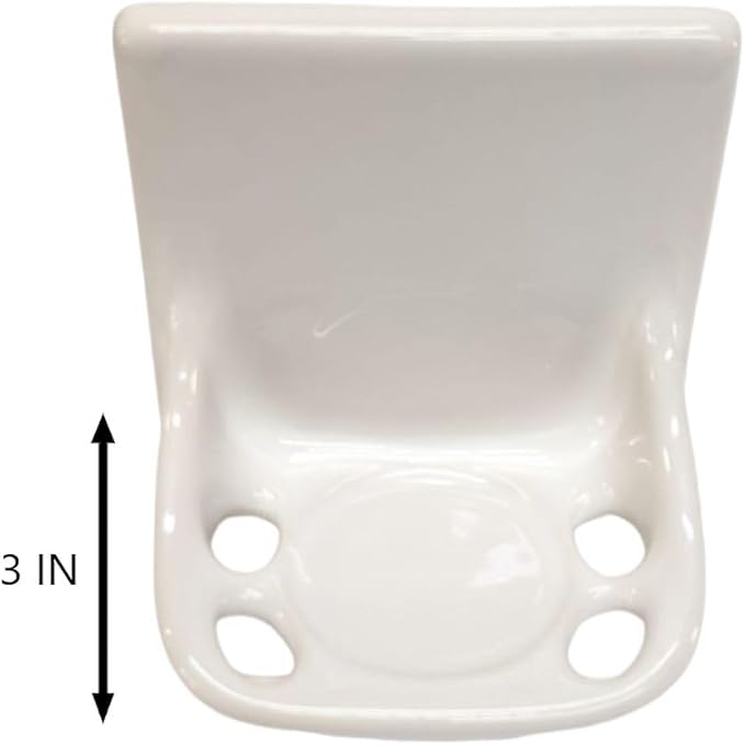 Ceramic Toothbrush Holders for Bathrooms Over Tile Wall Mount Flat Back Tumbler Toothpaste Tooth Brush Paste Shower (Stone Matte)