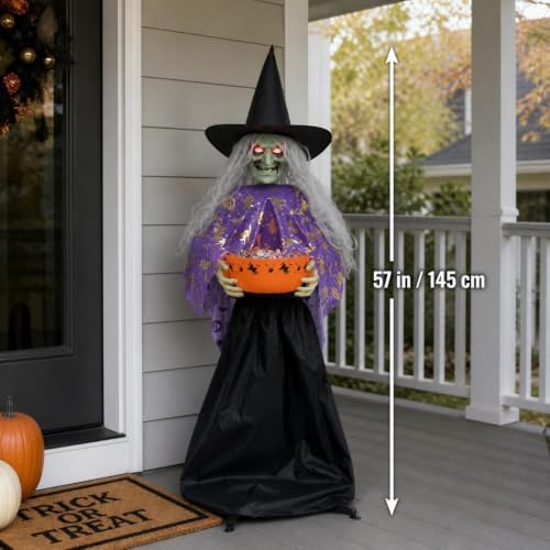 HOMELEX 57 in Animated Witch Candy Bowl, Sound Activated