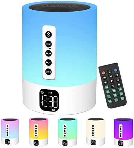 Alarm Clock Bluetooth Speaker, Sound Machine, Night Light, Teen Girl Gifts