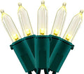 YULETIME 200 Warm White LED Christmas Lights, 66 ft Green Wire String Light