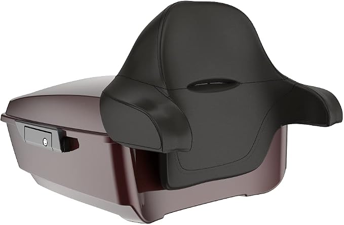 Advanblack Road Glide Tour Trunk Pack Twisted Cherry King Tour Trunk Pack Luggage +Wrap-Around Backrest Pad for '97-'25 Harley Touring Road King Street Glide Electra Glide CVO models