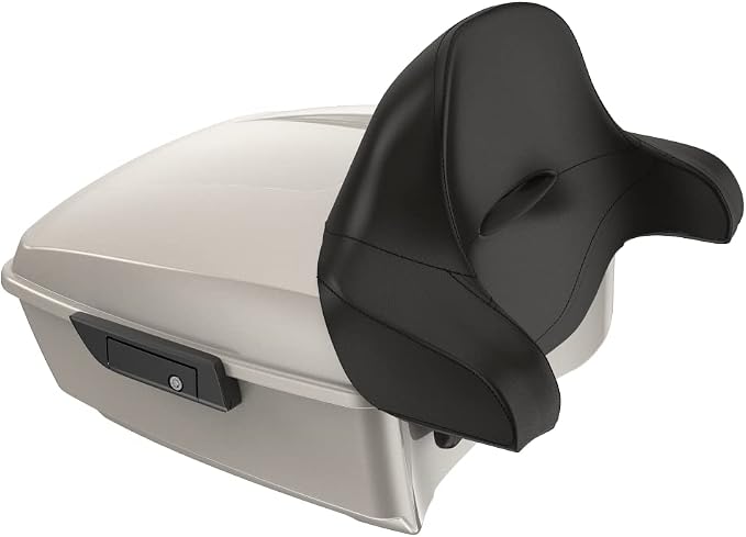 Advanblack White Sand Pearl Tour Trunk Pack 2022 Street Glide 2023 Road Glide Motorcycle King Tour Trunk Pack Luggage +Wrap-Around Backrest Pad for '97-'24 Harley Touring/Softail