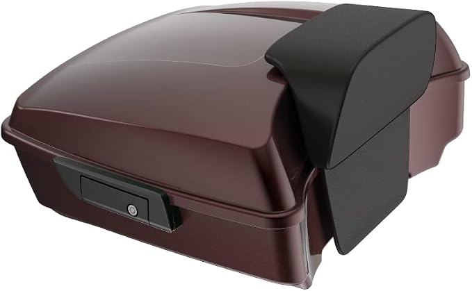 Advanblack Road Glide Tour Trunk Pack Merlot Sunglo Chopped Tour Trunk Pack Backrest Pad for '97-'25 Harley Touring Road King Street Glide Electra Glide CVO models