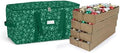 Covermates Keepsakes Adjustable Ornament Storage Bag – Heavy-Duty Polyester, Padded Dividers & FlexGrid Trays – Protective Holiday Ornament Organizer with Handles & Label Window, Green Snowflake