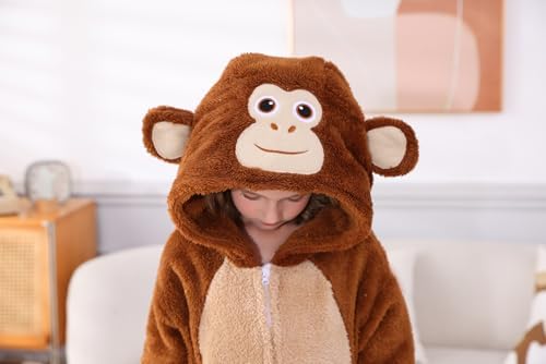 Animal Onesie Pajamas for Kids, Soft Flannel Halloween Cosplay Costume for Boys Girls