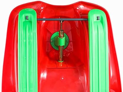 harayaa Snow Sled Steerable Toboggan Bobsled Ski Board with Steering Wheel Side Handles Reinforced Base Double Slides HDPE Heightened Back Suitable