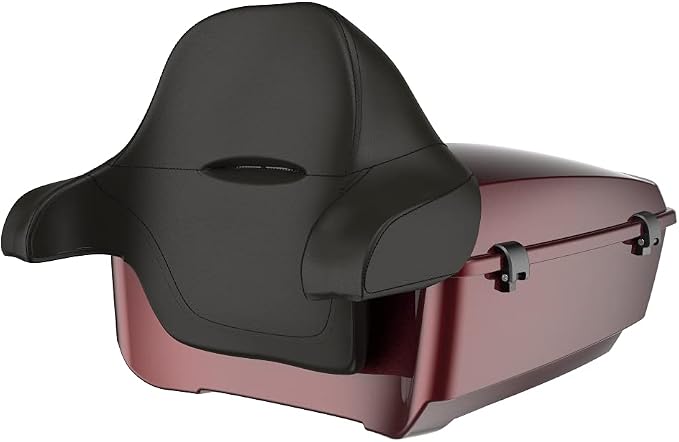 Advanblack Road Glide Tour Trunk Pack Mysterious Red Sunglo King Tour Trunk Pack Luggage +Wrap-Around Backrest Pad for '97-'25 Harley Touring Road King Street Glide Electra Glide CVO models