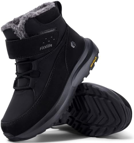 FitVille Womens Wide Snow Boots Fur Lined Boots for Women Winter Warm Boots Wide Width Womens Outdoor Snow Booties
