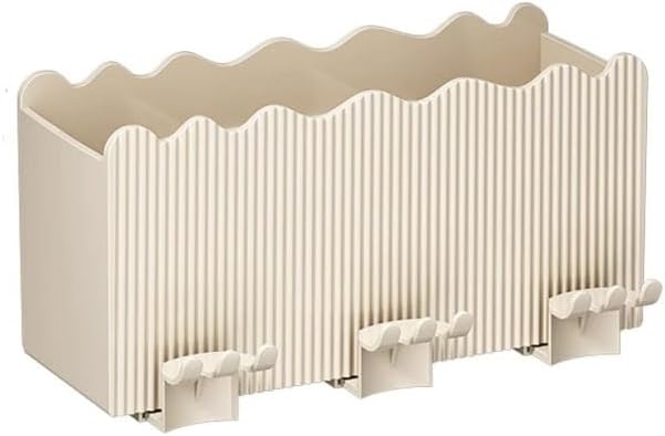 Toothbrush Rack Bathroom Cream Toothbrush Holder Wall-Mounted Toothbrush Holder Two-Person Three-Person Toothpaste Storage Rack Bathroom Toothbrush Holder(L23cm)