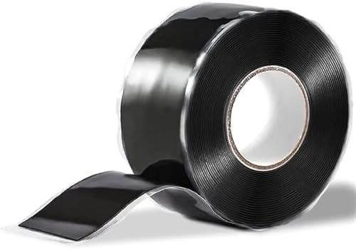 20 Roll 1 Inch X 10 FT Self-Fusing Silicone, Thickness 0.5mm Hose Repair Tape, Heavy Duty and Leak Proof Rubber Hose Tape, Pipe for Water(Black)