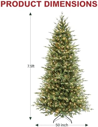 Hykolity 7.5 ft Prelit Christmas Tree with 450 Warm White LEDs
