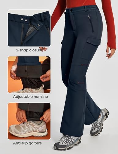 Snow Ski Pants Women Softshell Insulated Fleece Lined Pants Women