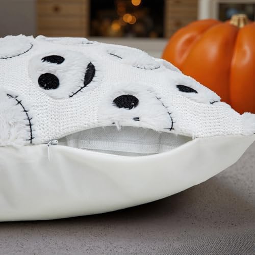 eowvsio 2PCS Halloween Pillow Covers 18x18 inch,Nightmare Be Christmas Throw Pillow Cases,Halloween Decorations Soft Faux Fur Wool Couch Cushion Case for Chair Sofa Bedroom Living Room