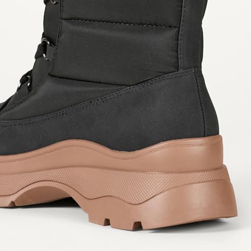 Amazon Essentials Women's Lace Up Puffer Snow Boots with Chunky Heel