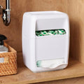 YouCopia SinkSuite Bag & Pod Dispenser, Standing Garbage Bag and Dishwasher Pod Organizer with Removable Lids for Storage, Speckled White
