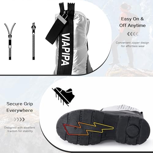 Women's Warm Insulated Fashion Winter Boots, Mid-Calf Waterproof Snow Boots