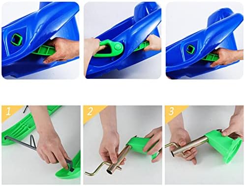 harayaa Snow Sled Steerable Toboggan Bobsled Ski Board with Steering Wheel Side Handles Reinforced Base Double Slides HDPE Heightened Back Suitable