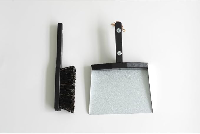 Idea Port Reszta Magnetic Brush Set, Natural RE-603NA Broom, Dustpan, Scandinavian Hand Brush, Natural Wood