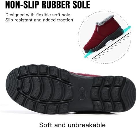 SHIBEVER Snow Boots For Women Warm: Winter Comfortable Non Slip Ankle Boot