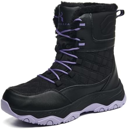 Snow Boots for Women Waterproof Mid-Calf Booties Winter Hiking Boot Durable Warm Winter Outdoor Footwear Fur Lined Boot Non-Slip Climbing Shoes