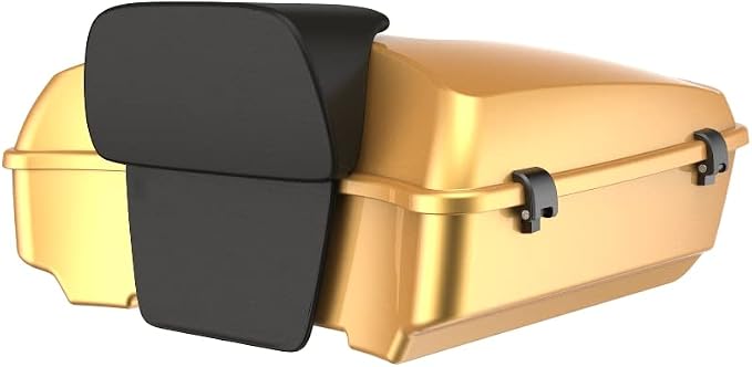 Advanblack Road Glide Tour Trunk Pack Black Hills Gold Chopped Tour Trunk Pack Backrest Pad for '97-'25 Harley Touring Road King Street Glide Electra Glide CVO models