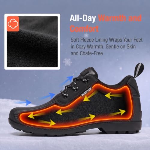 HISEA Men's Snow Rain Boots Waterproof, Insulated Ankle Duck Winter Boot
