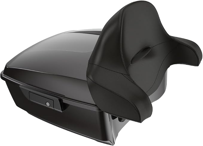 Advanblack Road Glide Tour Trunk Pack Black Forest King Tour Trunk Pack Luggage +Wrap-Around Backrest Pad for '97-'25 Harley Touring Road King Street Glide Electra Glide CVO models