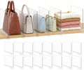 Purse Organizer for Closet Shelf Dividers: Clear Acrylic 16-Pack