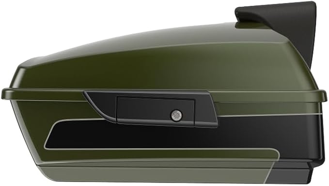 Advanblack 2026 Road Glide Olive Steel Metallic/Vivid Black Chopped Tour Trunk Pack Backrest Pad for '97-'26 Harley Touring Road King Street Glide Electra Glide CVO models