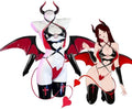 KORURACLUB Succubus Costume PU Devil Cosplay Lingerie Set