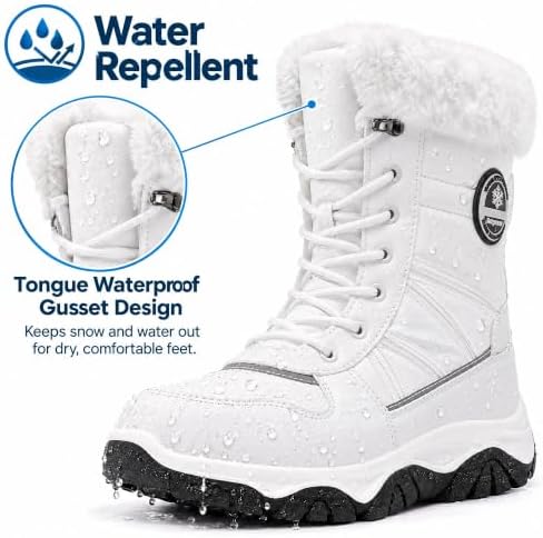 Women's Winter Snow Boots Warm Fur Water Resistant Non Slip Boot
