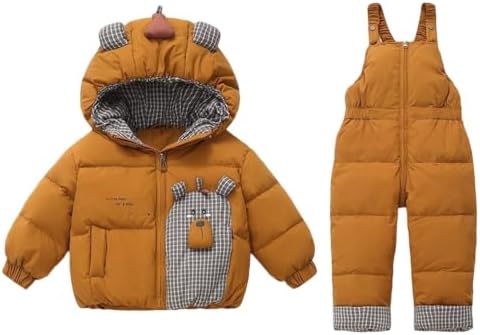 Girls Boys Bib Snow Pants and Ski Jacket Water-Resistant Insulated Snowsuit