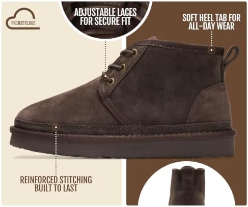 Project Cloud 100% Genuine Leather Ankle Boots for Women Chukka Booties